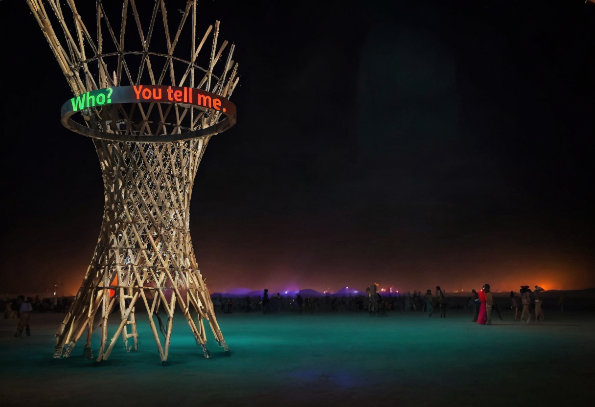 AI rendering of art installation "No, You're halucinating.