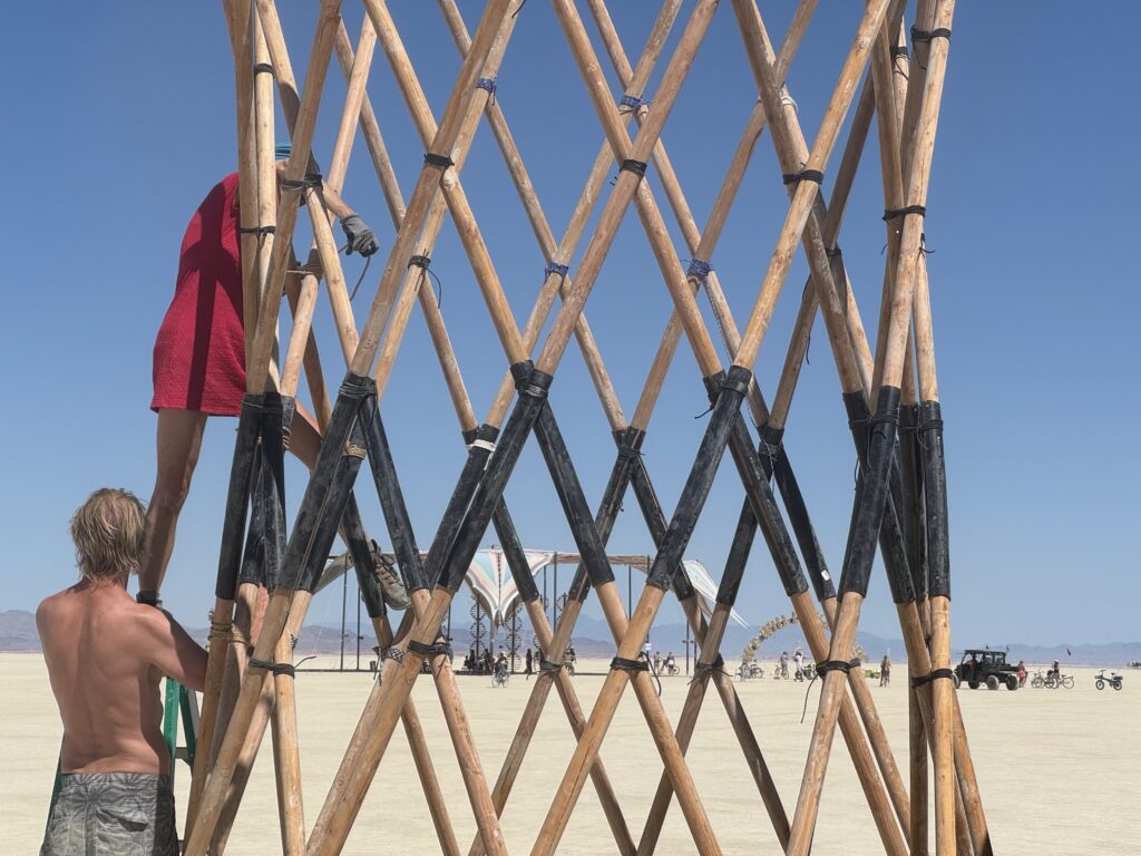 Building art installation at Burningman